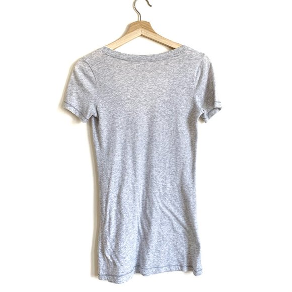 Hollister | Grey Short Sleeve Fitted Long T-Shirt - Picture 2 of 5